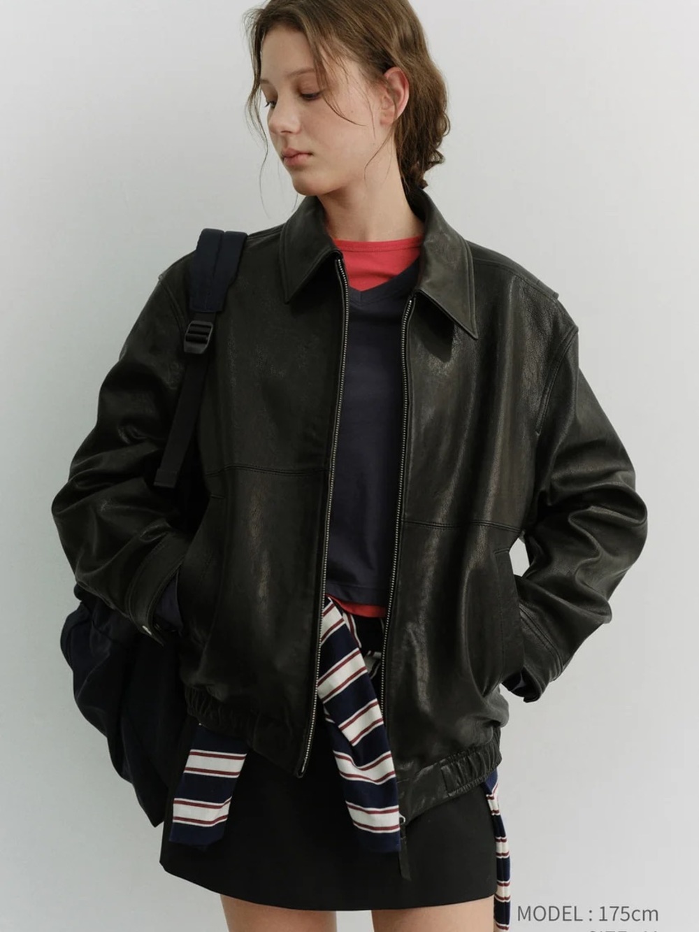 UNISEX DRIZZLER LEATHER JACKET BLACK